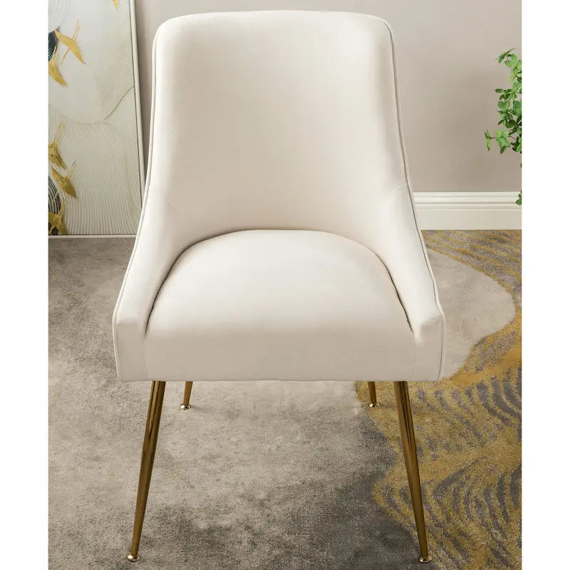 Chaise de salle à manger en velours style milieu de siècle
