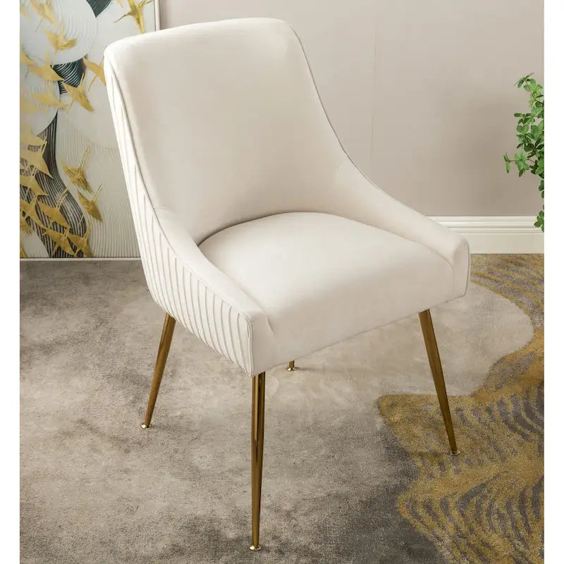 Chaise de salle à manger en velours style milieu de siècle