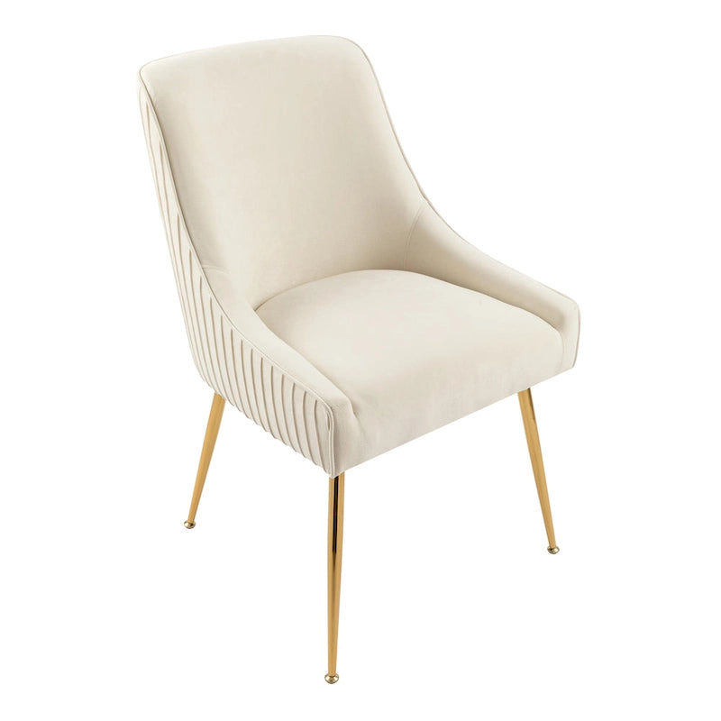 Chaise de salle à manger en velours style milieu de siècle