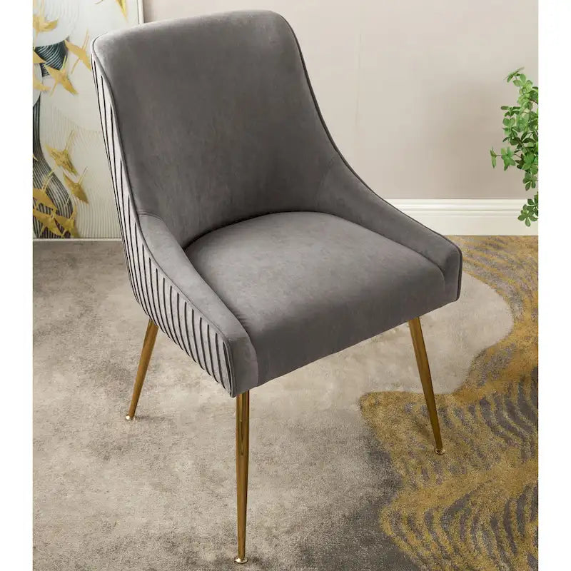 Chaise de salle à manger en velours style milieu de siècle