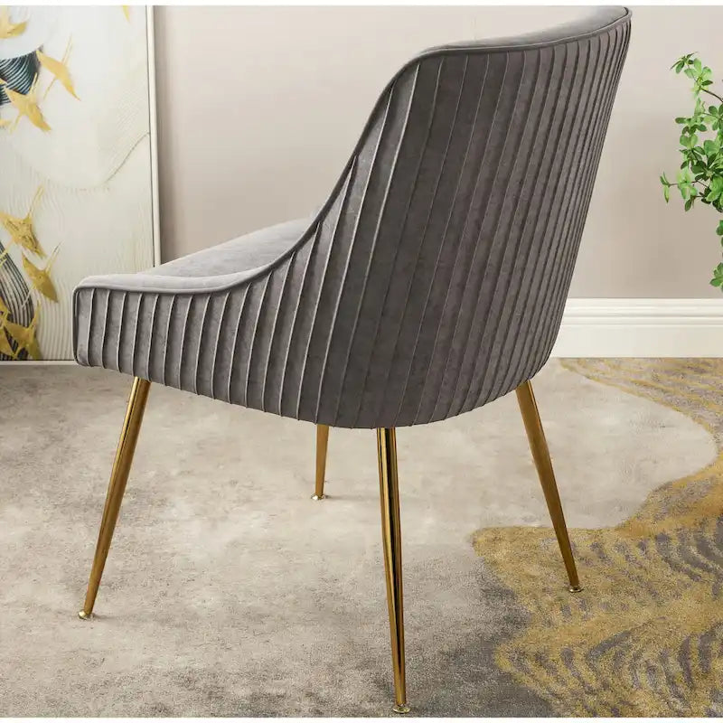 Chaise de salle à manger en velours style milieu de siècle