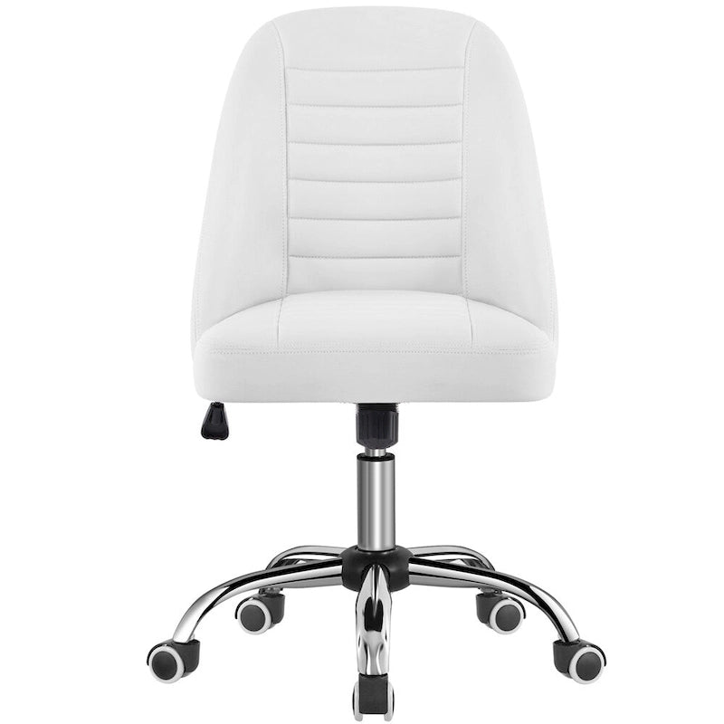 Chaise de bureau mi-hauteur en similicuir, sans accoudoirs, moderne et capitonnée