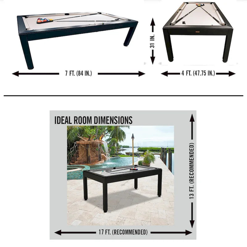 Table de billard intérieure/extérieure - 84x47x31