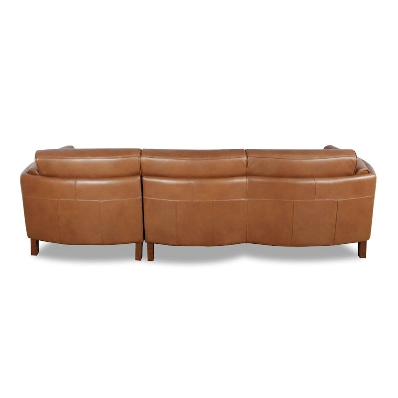Top Grain Leather Sofa Chaise with Feather, Memory Foam and Springs