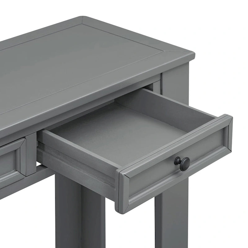 Entryway Console Table Sofa Table with Storage Drawers and Bottom Shelf