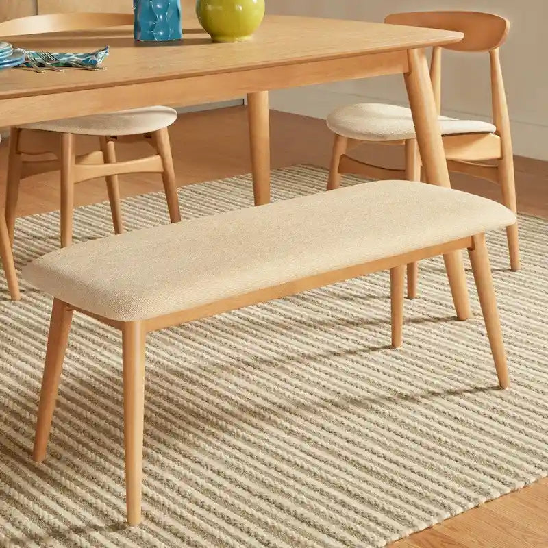 Norwegian Danish Modern Tapered Upholstered Dining Bench