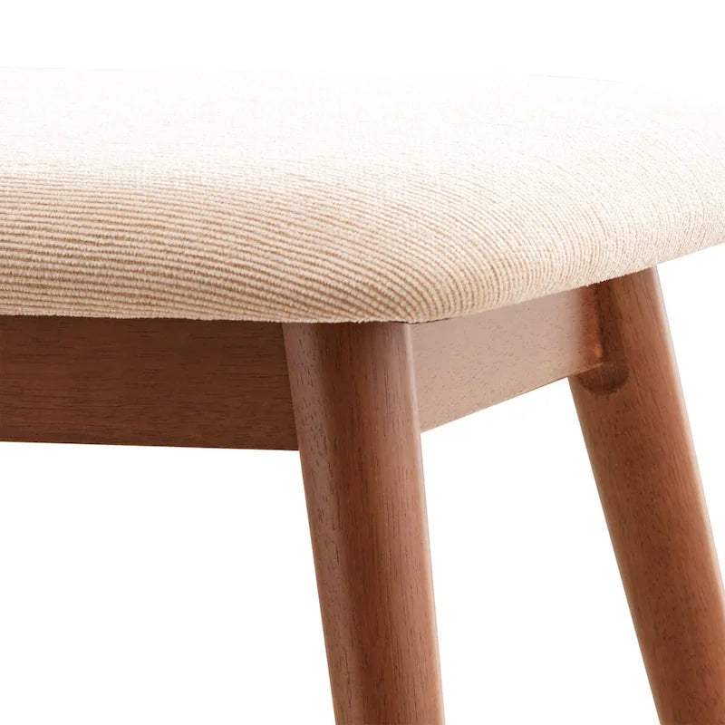 Norwegian Danish Modern Tapered Upholstered Dining Bench
