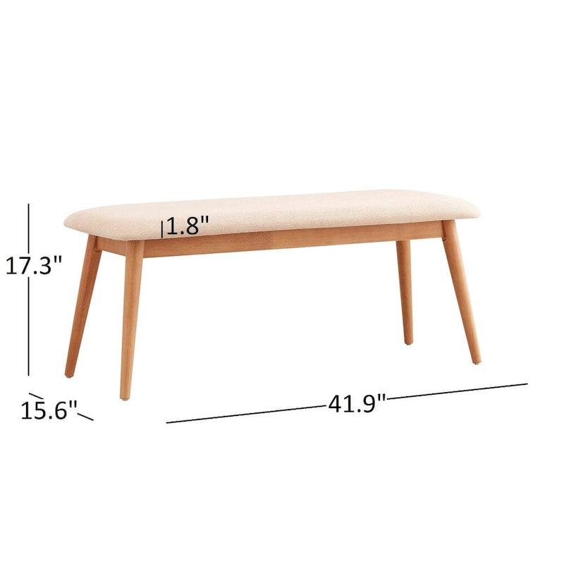 Banc de salle à manger tapissé, effilé, moderne, danois et norvégien