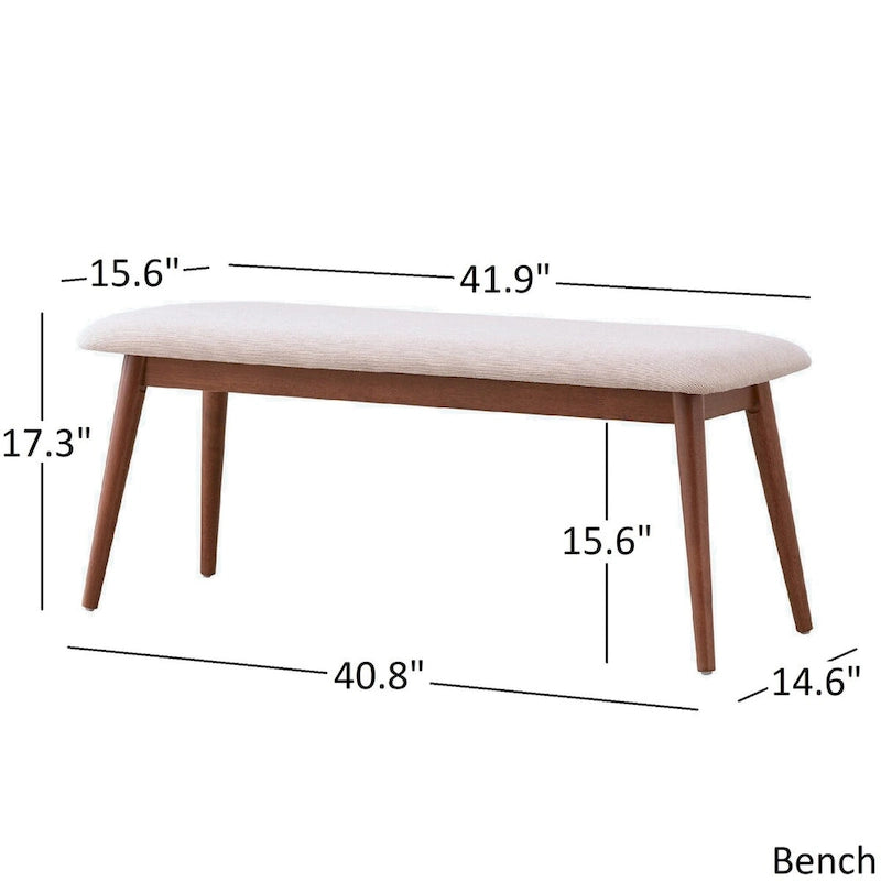 Banc de salle à manger tapissé, effilé, moderne, danois et norvégien