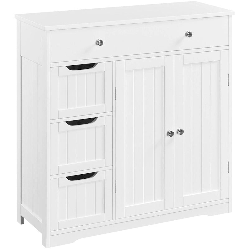 Bathroom Storage Cabinet Free-Standing Floor Cabinet With 4 Drawers and 2 Doors