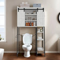 Meuble de rangement pour toilettes avec porte coulissante de style grange
