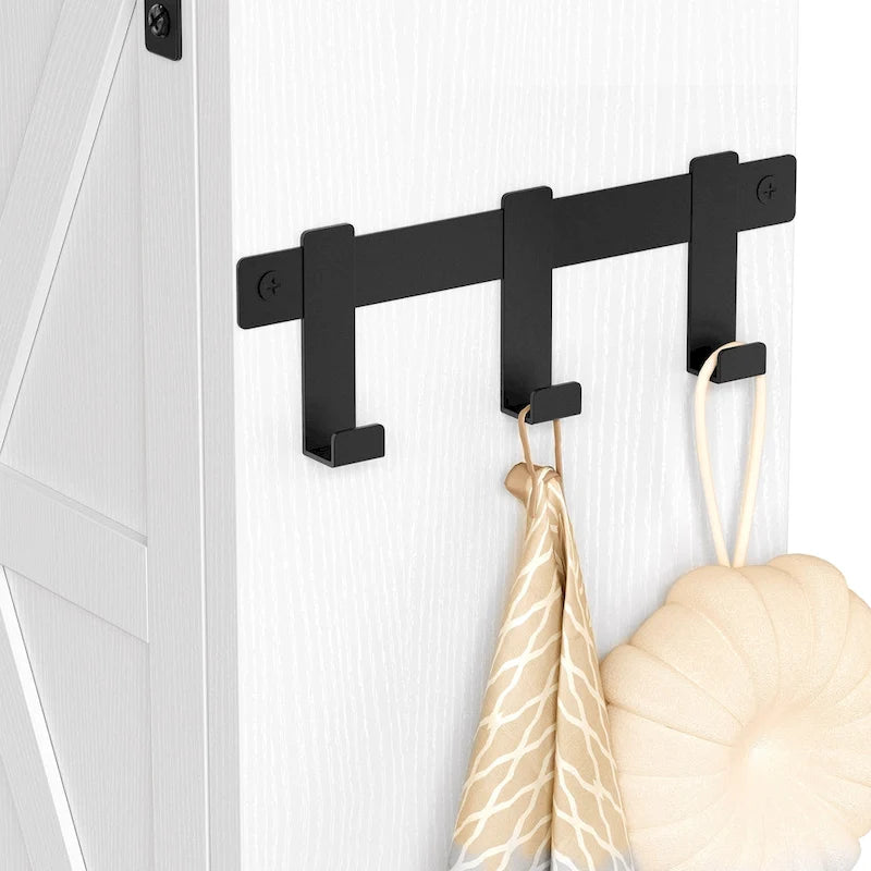 Meuble de rangement pour toilettes avec porte coulissante de style grange