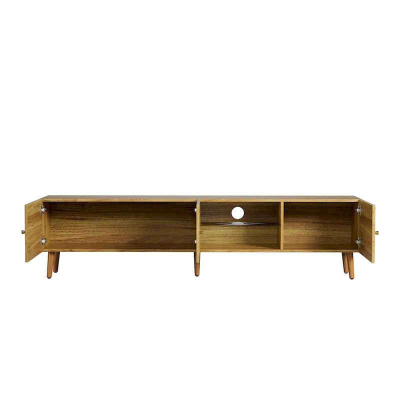 70 Inch Mid-Century Modern TV Stand with Storage
