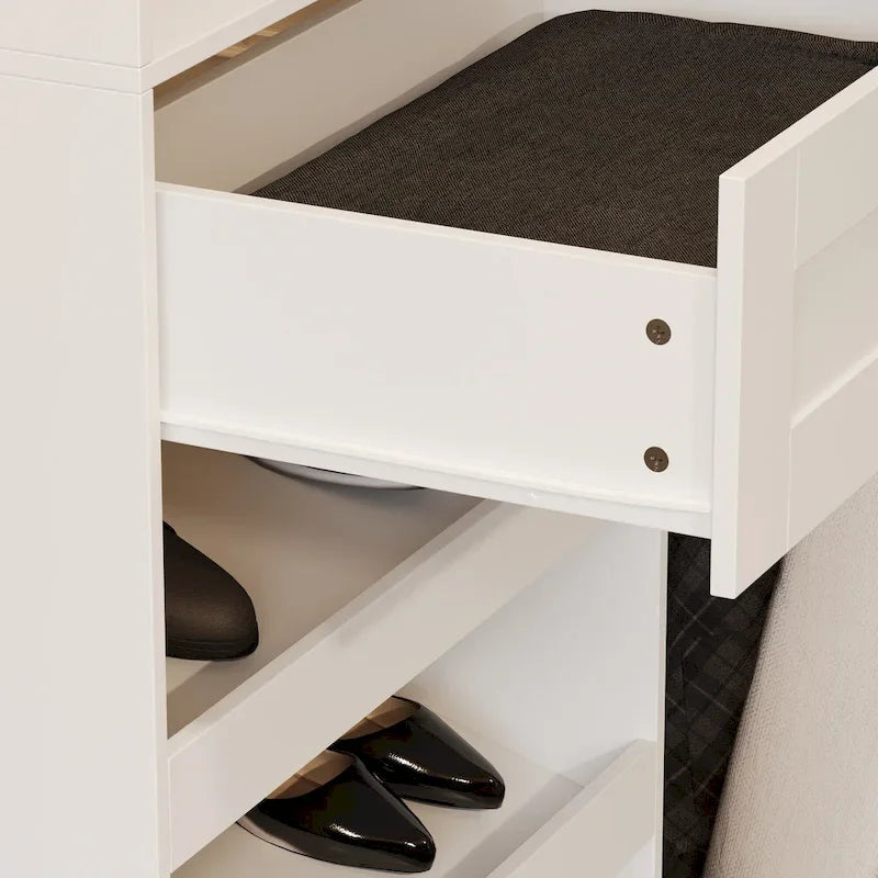 Armoire de coin avec 2 tringles, porte-pantalons et organisateur de chaussures