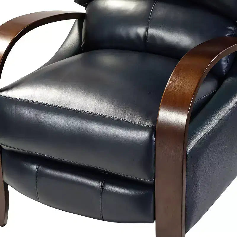 Ensemble de 2 fauteuils inclinables manuels en cuir véritable, inclinaison à 159°