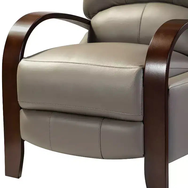 Ensemble de 2 fauteuils inclinables manuels en cuir véritable, inclinaison à 159°