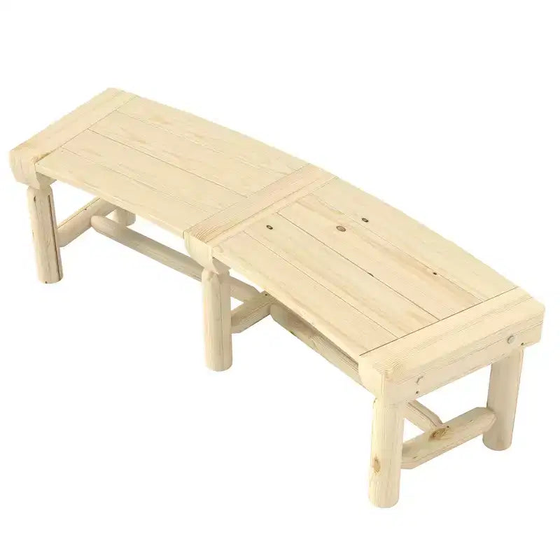 Banc de jardin en bois Outsunny, banc semi-circulaire rond pour arbre, banc de parc enveloppant