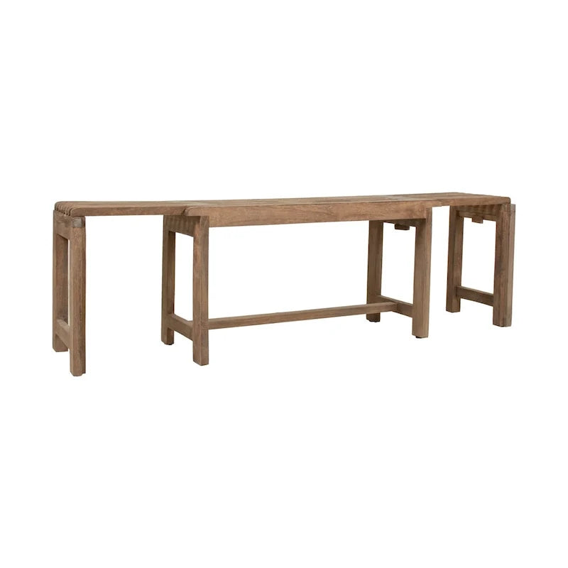 Banc extensible East at Main en bois de manguier massif naturel