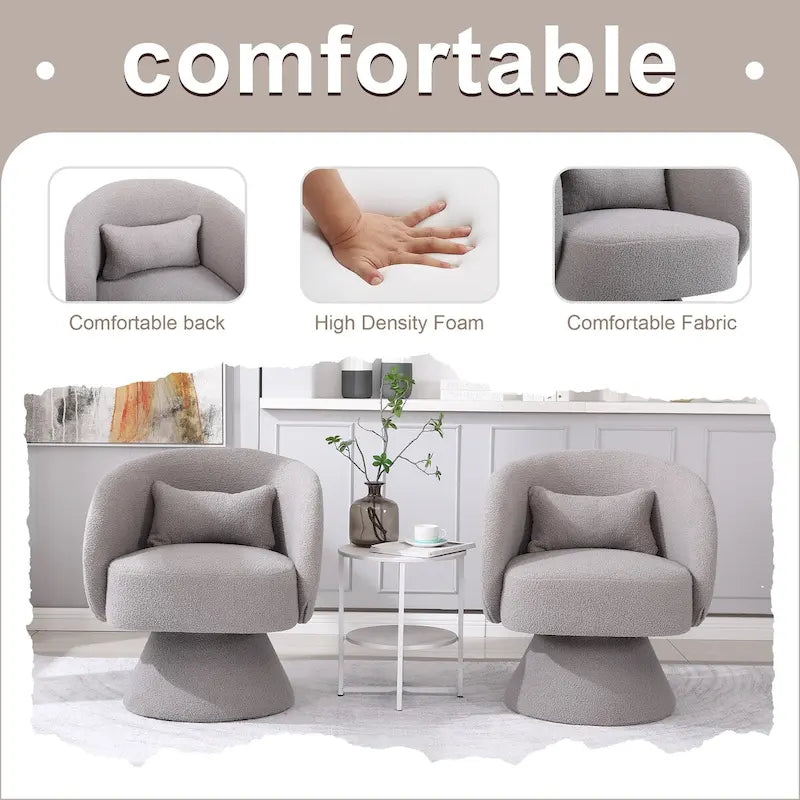 Fauteuil pivotant rembourré (lot de 2)
