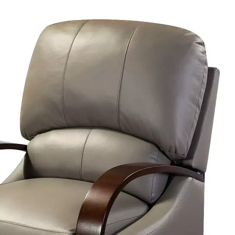 Ensemble de 2 fauteuils inclinables manuels en cuir véritable, inclinaison à 159°
